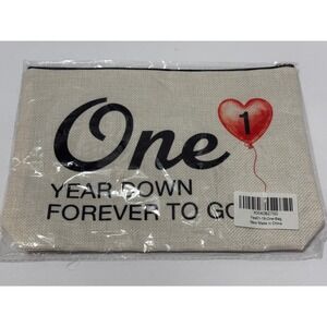 One Year Down‎ Forever To Go Zipper Pouch Bag Anniversary Gift